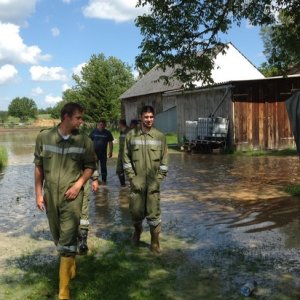 Hilfeleistungen am Tag nach dem Hochwasser, 19.05.2014