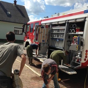 Hilfeleistungen am Tag nach dem Hochwasser, 19.05.2014